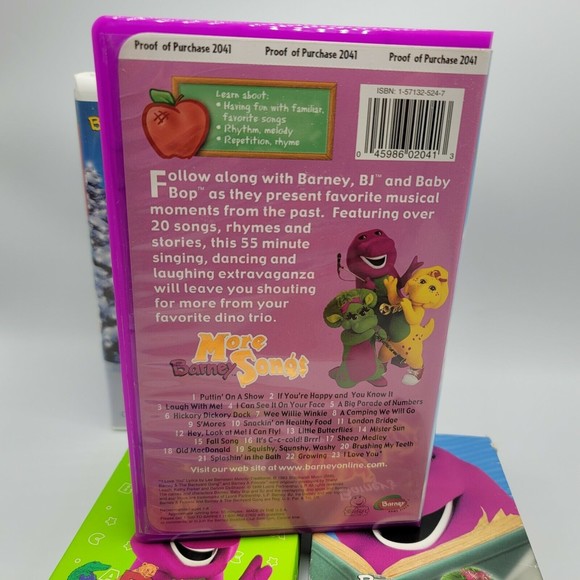 Barney VHS Night Before Christmas Alphabet Zoo Read Dance More Song Lot 4 Tested - Picture 7 of 8